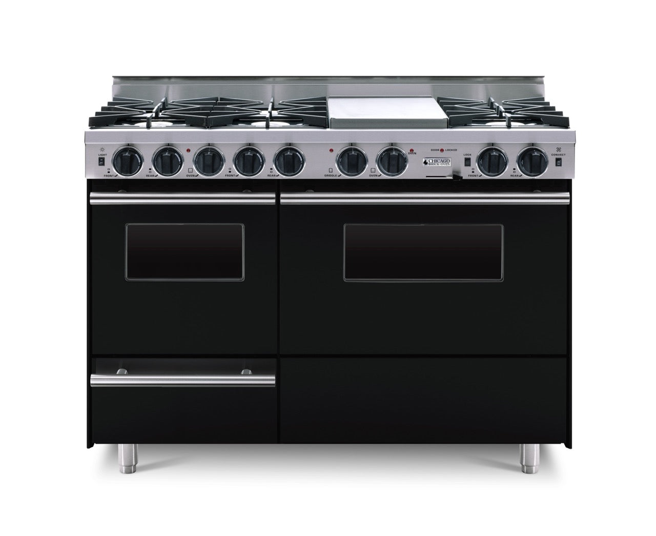48" True Dual-Fuel Self-Cleaning Convection Range - Open Burners