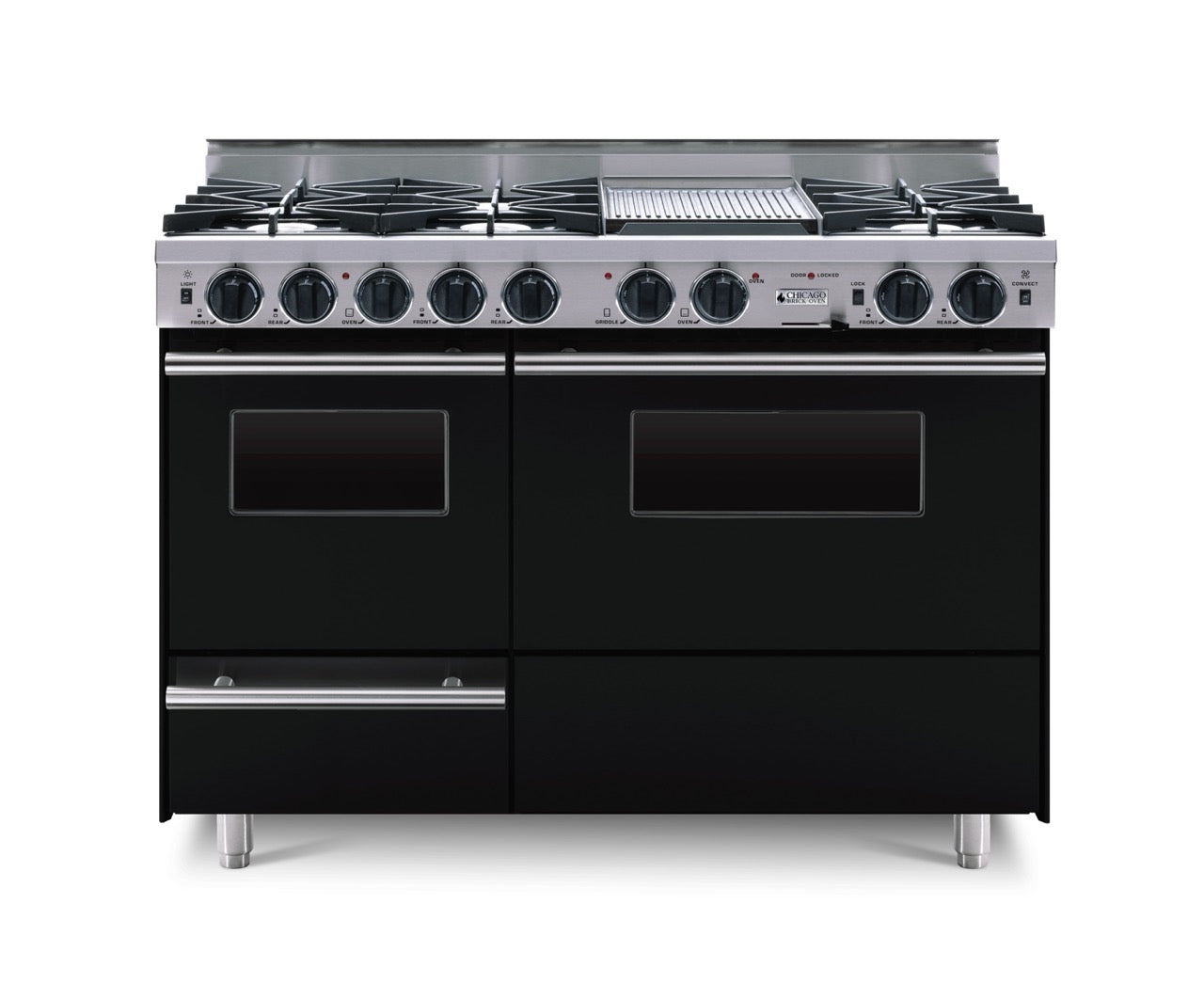 48" True Dual-Fuel Self-Cleaning Convection Range - Open Burners