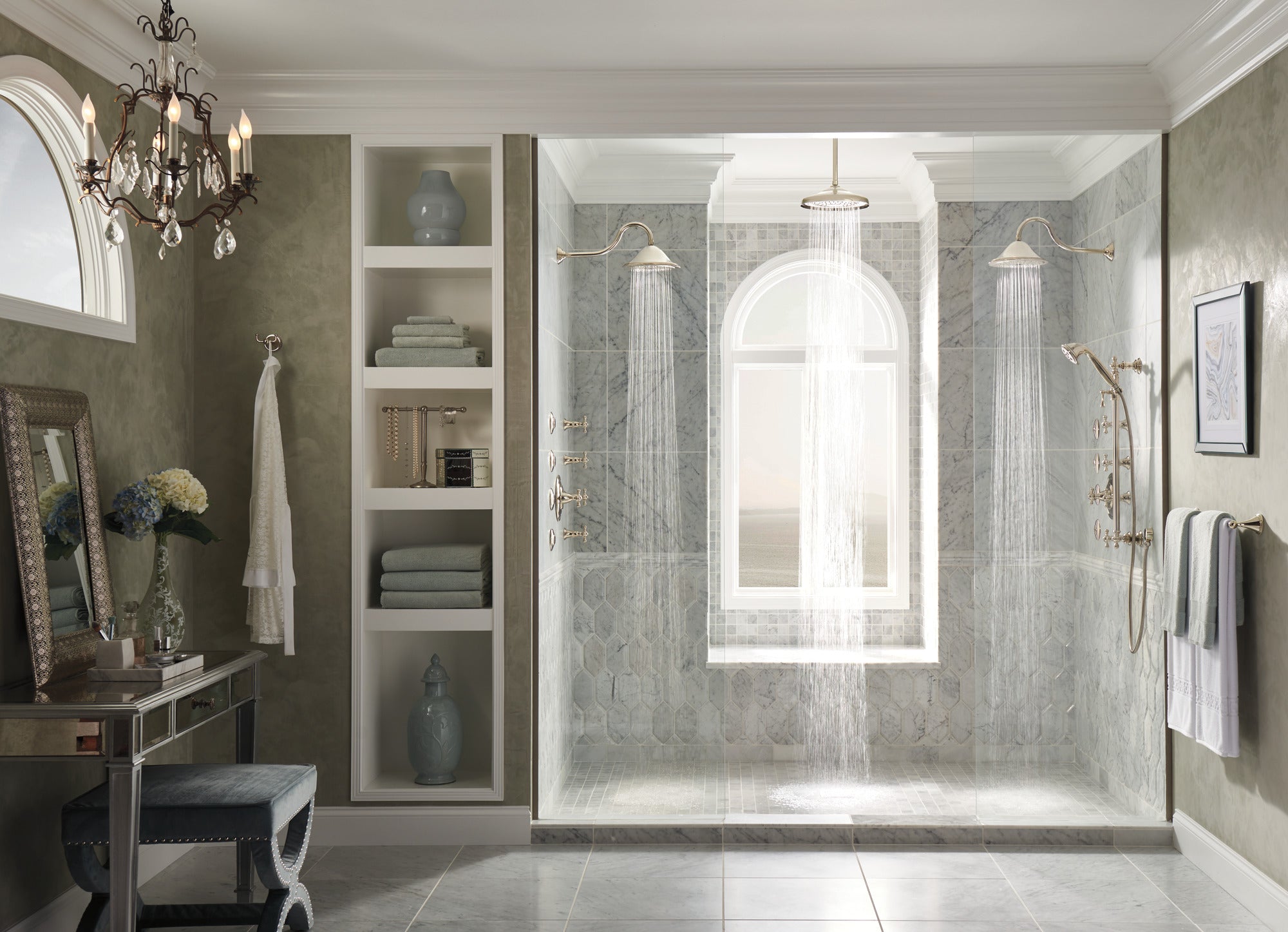 Brizo Essential™ Shower 10" Ceiling Mount Shower Arm And Round Flange
