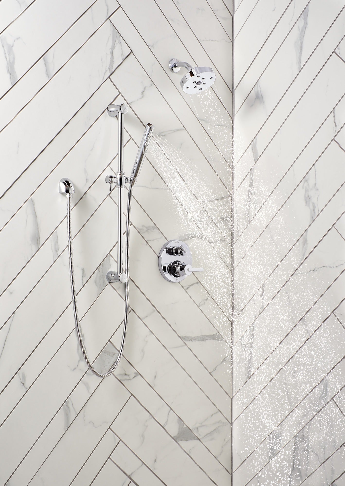 Delta Trinsic® Contemporary Two Handle Monitor® 14 Series Valve Trim with 3-Setting Integrated Diverter