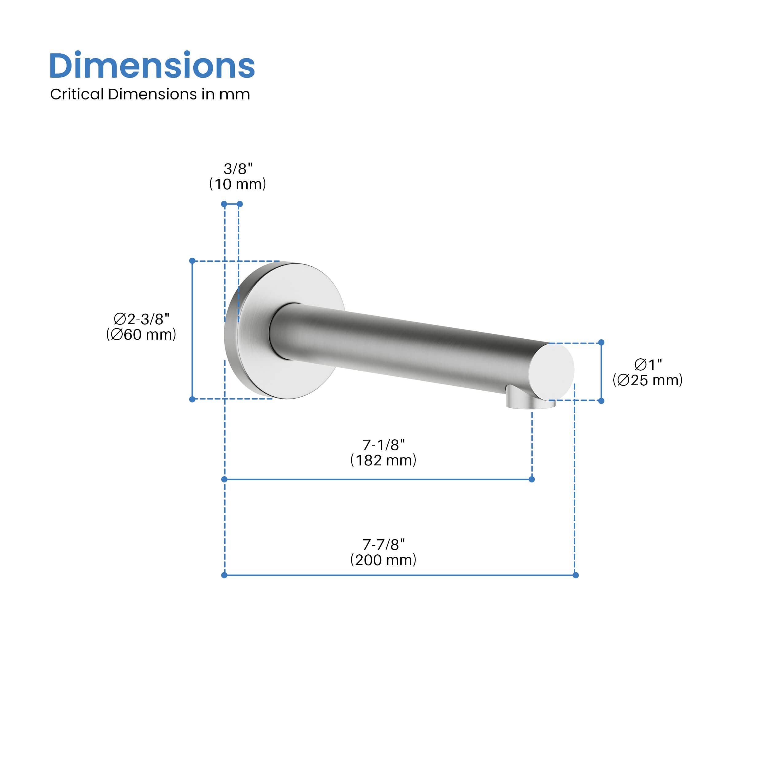 Halo Metal Tub Spout