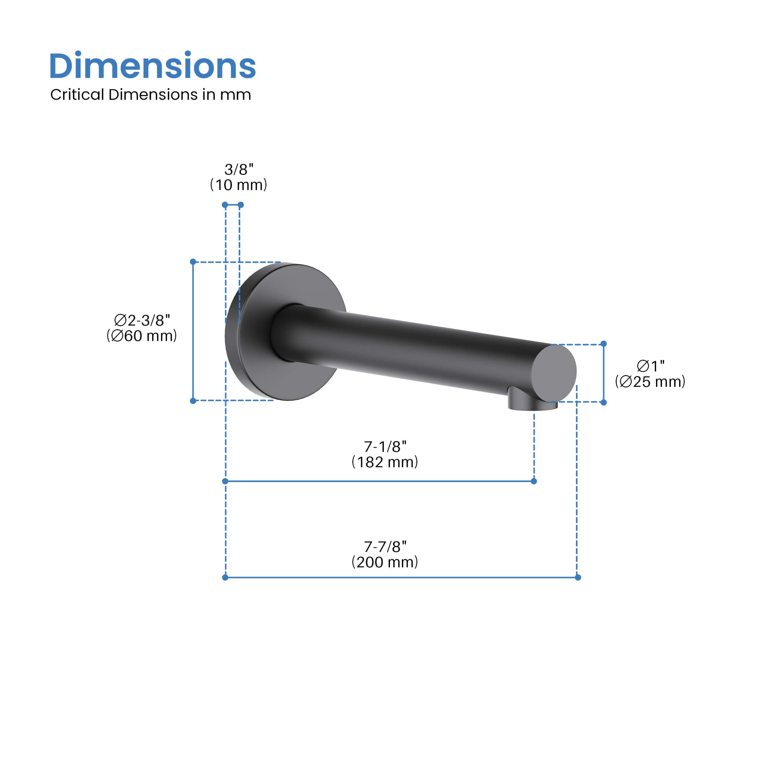 Halo Metal Tub Spout