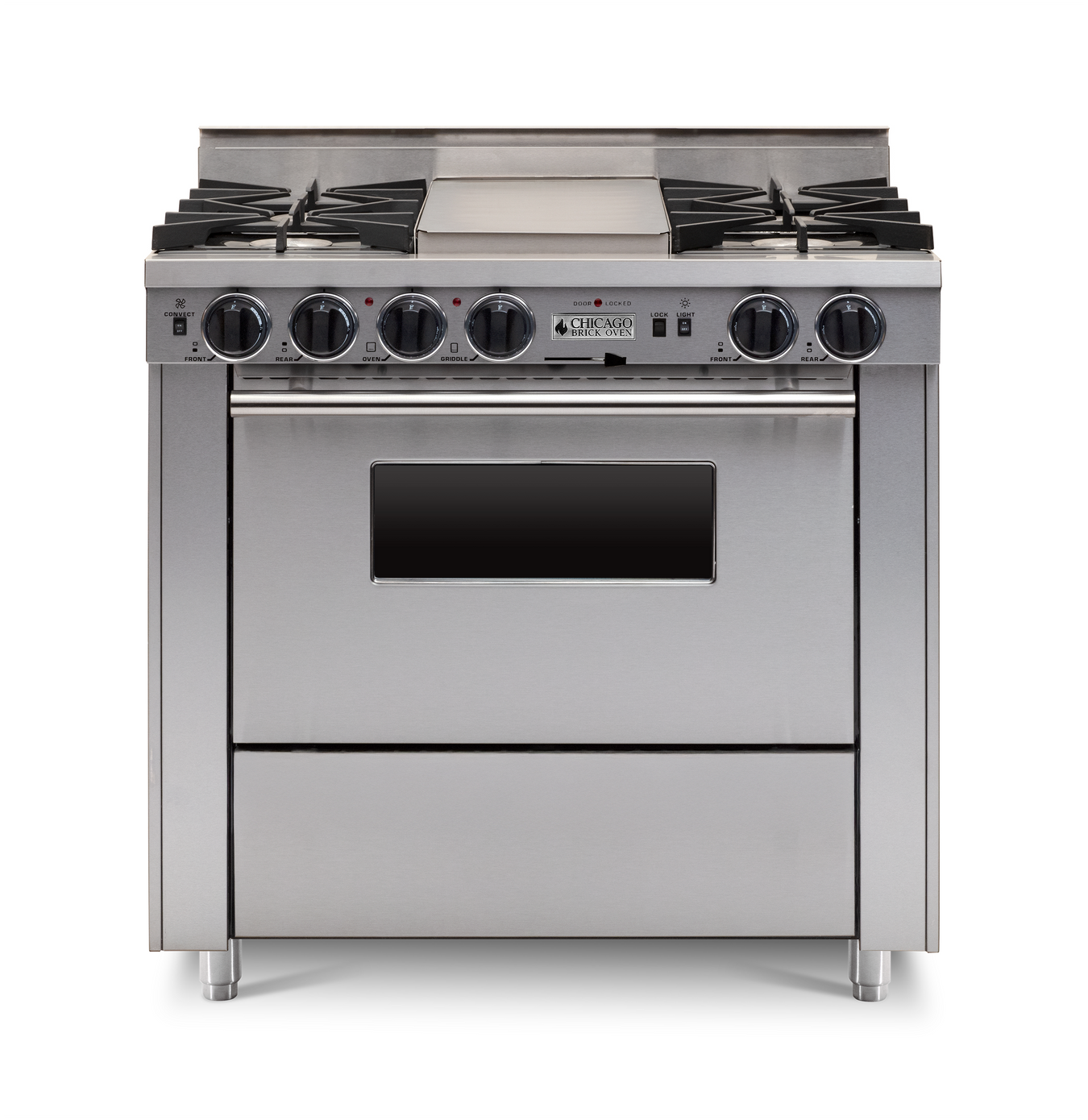 36" Dual-Fuel Self-Cleaning Convection Range - Open Burners