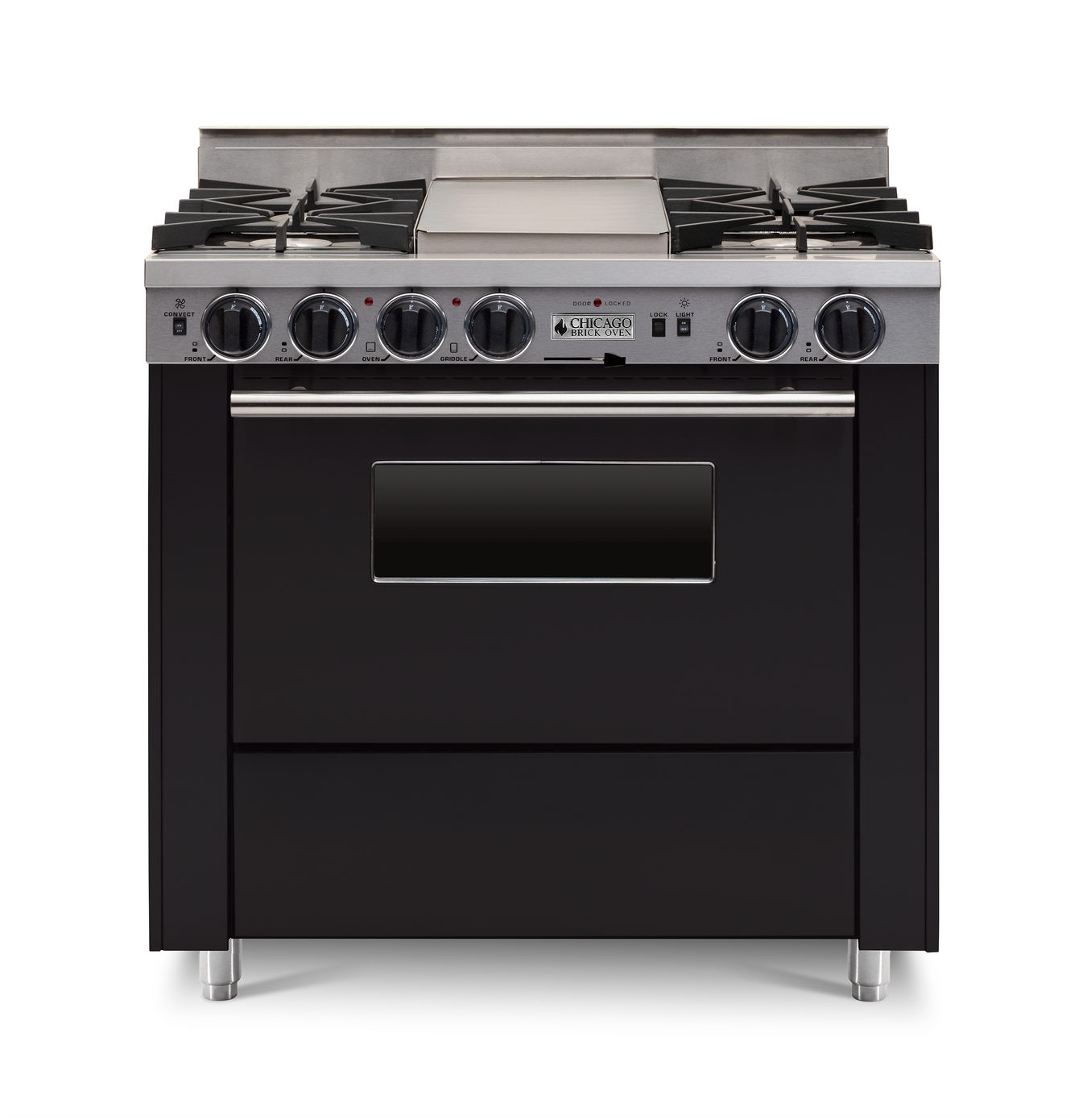 36" LP Gas Dual-Fuel Self-Cleaning Convection Range - Open Burners