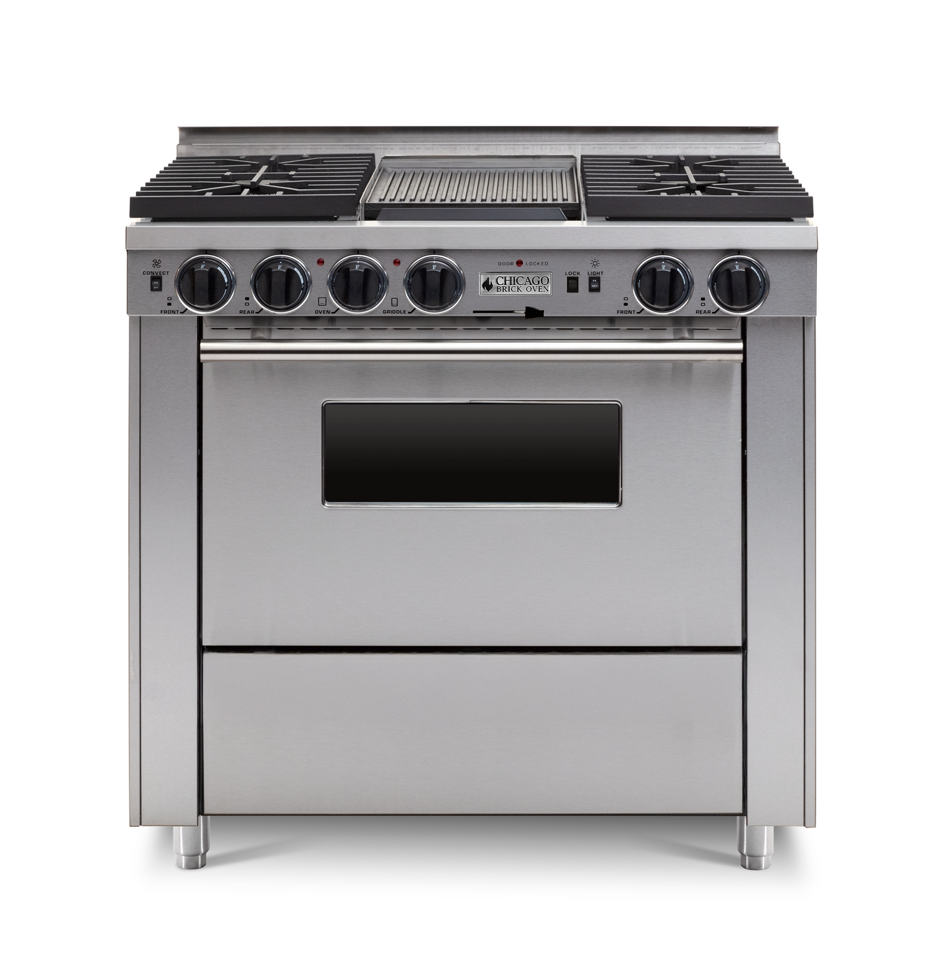36" LP Gas Dual-Fuel Self-Cleaning Convection Range - Sealed Burners
