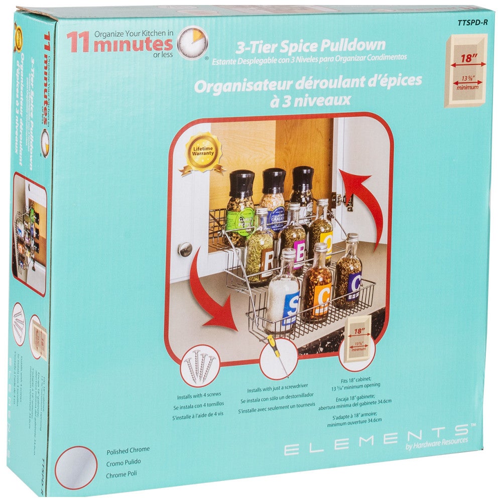 Hardware Resources 3-Tier Spice Rack Pulldown