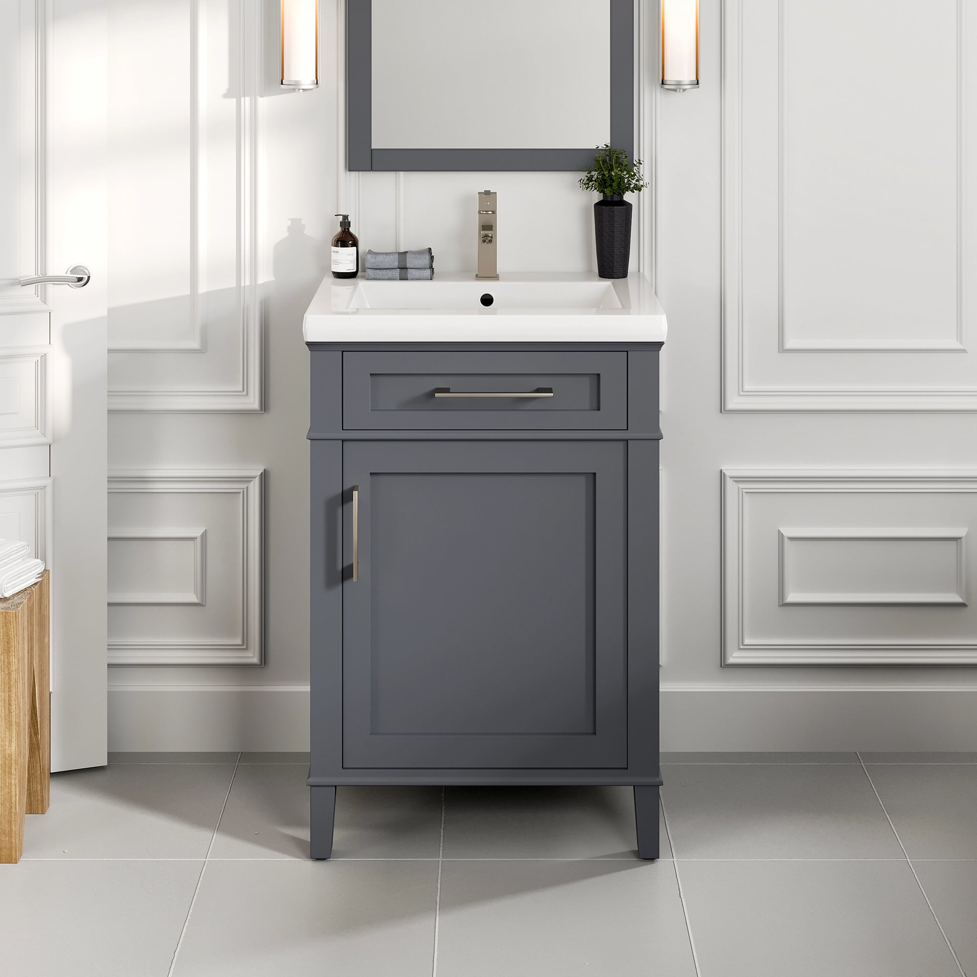 Eviva Garci Bath Vanity with Porcelain Top and Integrated Sink