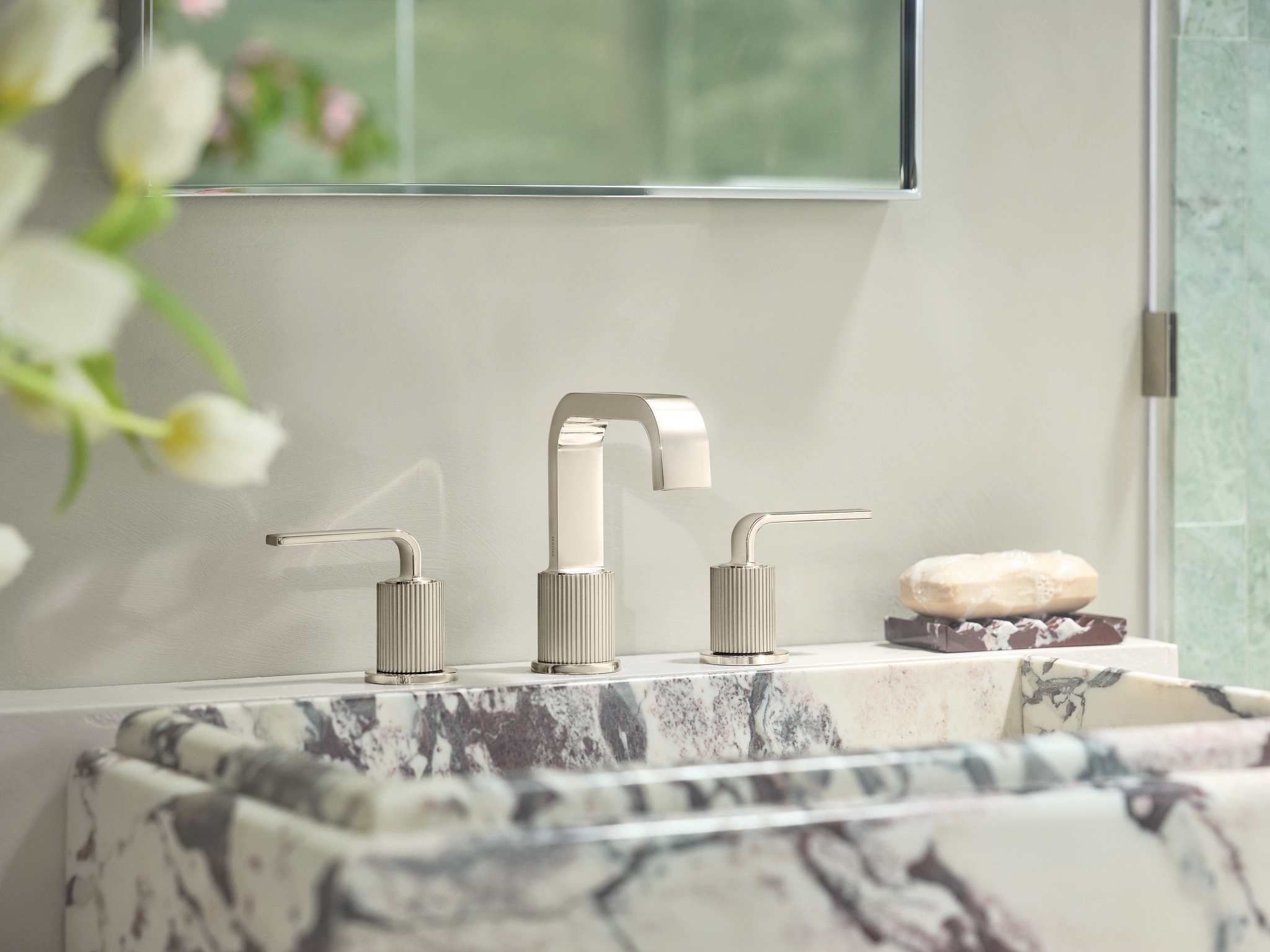 Moen TVS5758 Cambium Chrome two-handle high arc bathroom faucet