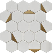 Roca Rockart – Thassos Hexagon (12"x13" Mosaic)