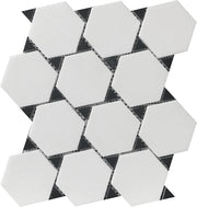 Roca Rockart – Thassos & Nero Marquina Dot (11"x12" Mosaic)