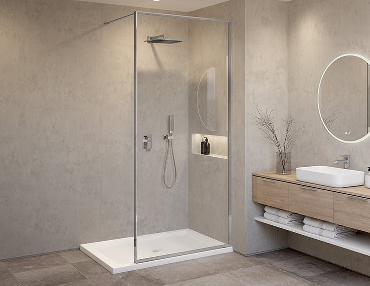 Fleurco Vespero Fixed shower panel, 1/4" (6mm) glass