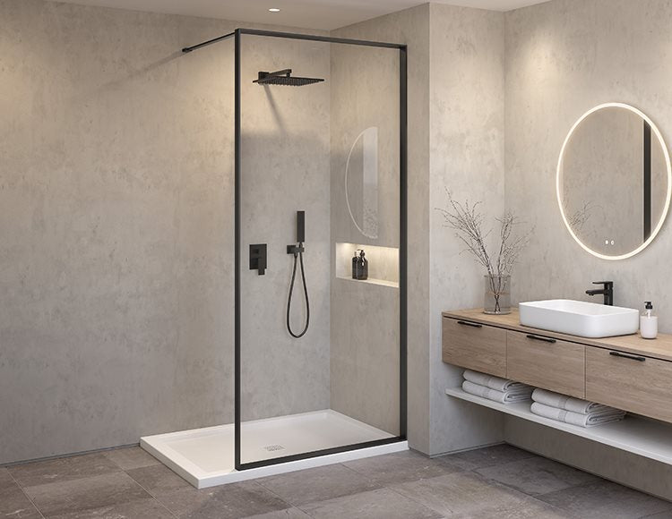 Fleurco Vespero Fixed shower panel, 1/4" (6mm) glass