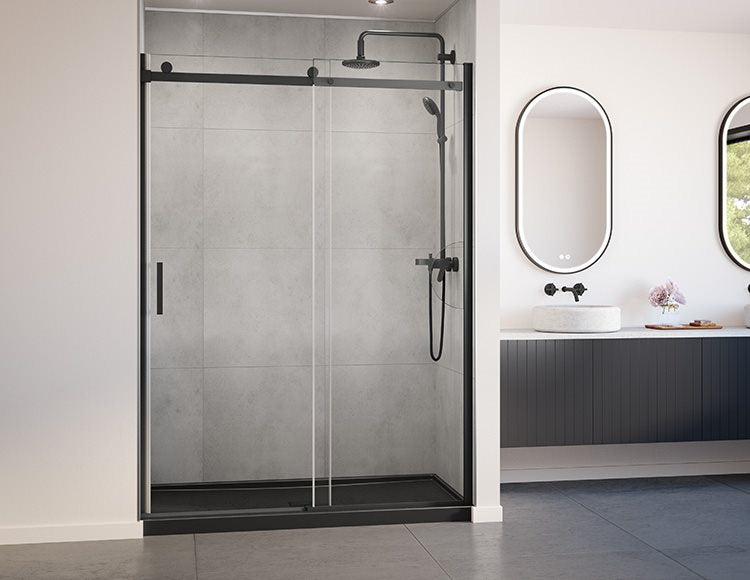 Fleurco Horizon Access In-line Shower Door, 5/16" (8 mm) clear glass,  79" H | With exterior faucet reach