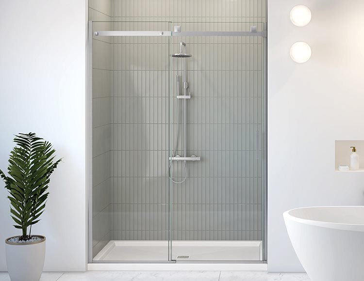Fleurco Skyline In-line Shower Door, 5/16" (8 mm) clear glass, 75", 79" or 86" H