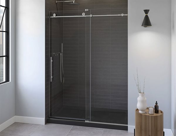 Select K2 In-line sliding shower door in Polished Stainless