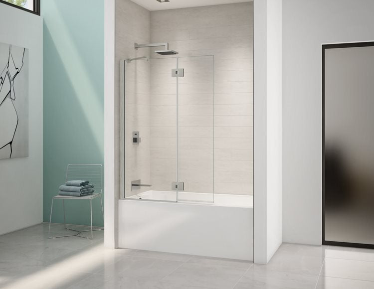 Fleurco Select Monaco Square top tub shield, 3/8" (10 mm) glass, 58" H (59 1/2" to top of support bar)