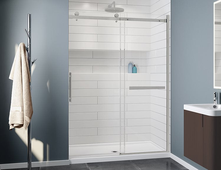 Fleurco Novara Plus In-line Shower Door, 3/8" (10 mm) glass, 79" H