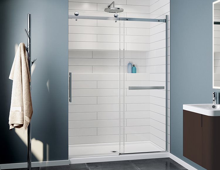 Fleurco Novara Plus In-line Shower Door, 3/8" (10 mm) glass, 79" H