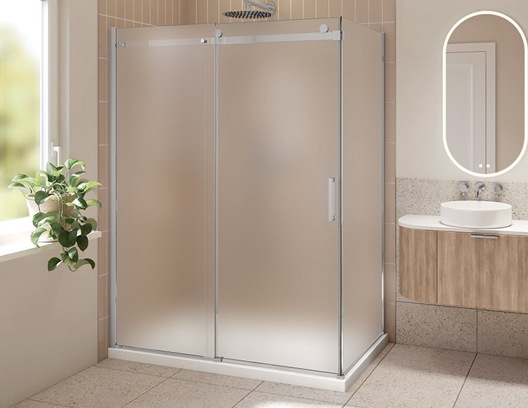 Fleurco Horizon 2 sided Shower Door, 5/16" (8 mm) mist glass, 79" H