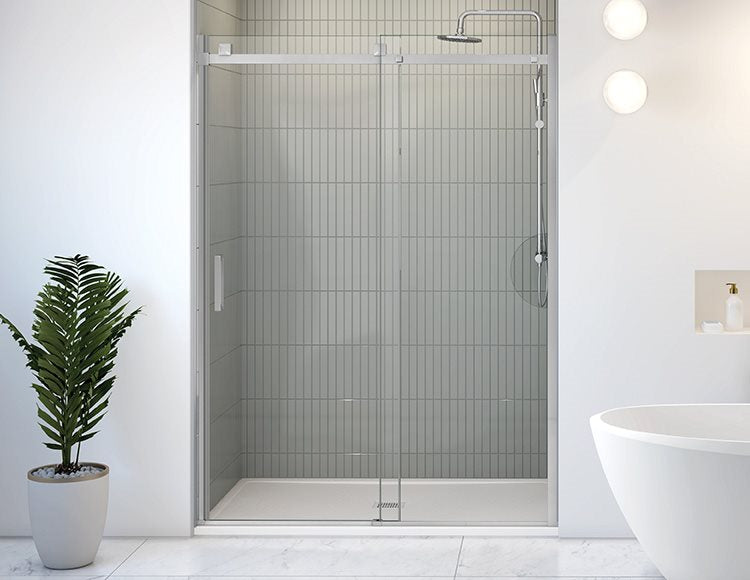 Fleurco Skyline Access In-line Shower Door , 5/16" (8 mm) clear glass, 79"  H | With Exterior Faucet Reach