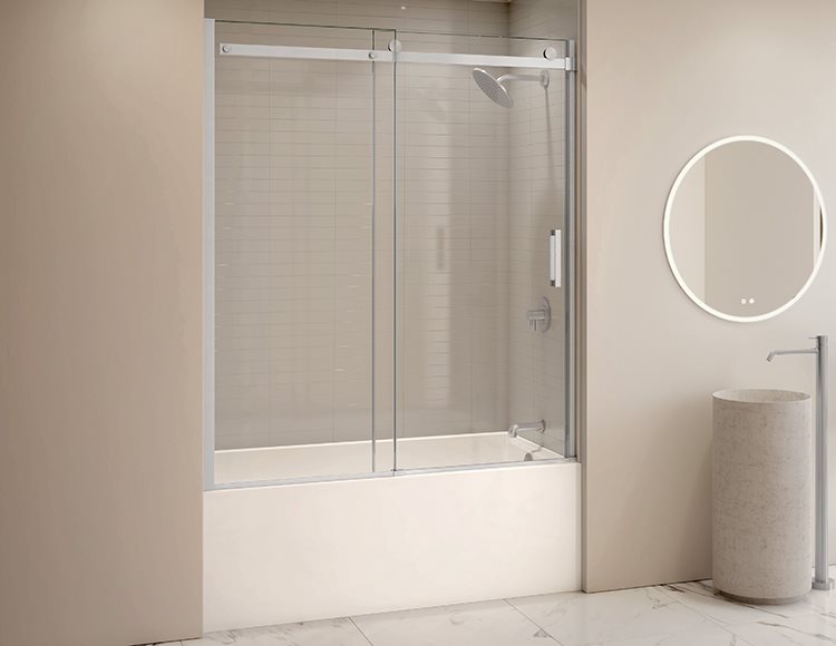 Fleurco Horizon Tub enclosure, 5/16" (8 mm) clear glass, 66" H