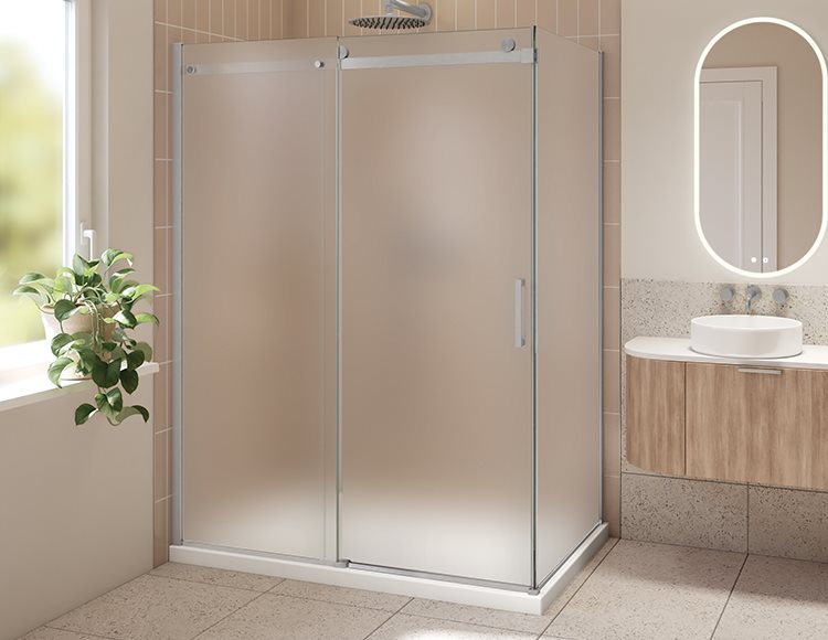 Fleurco Horizon 2 sided Shower Door, 5/16" (8 mm) mist glass, 79" H