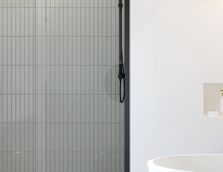 Fleurco Skyline Access In-line Shower Door , 5/16" (8 mm) clear glass, 79"  H | With Exterior Faucet Reach