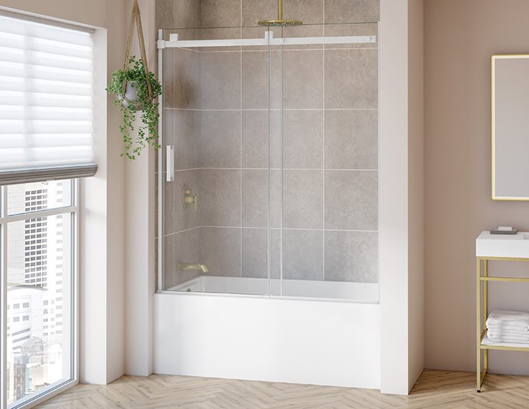 Fleurco Skyline Tub enclosure, 5/16" (8 mm) clear glass, 66" H