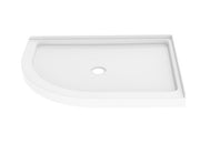 ADR Half Round Corner Base With center drain & 2 integrated tile flanges