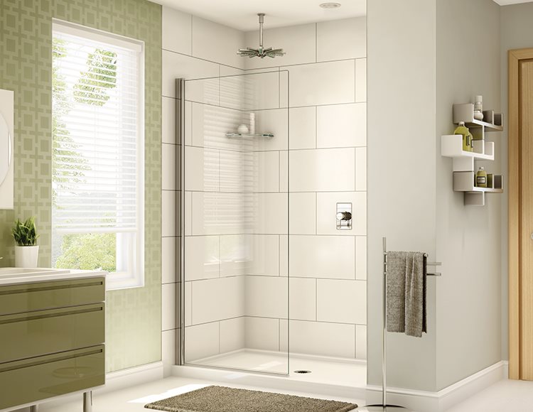 Fleurco Siena Solo Pivot shower panel, 1/4" (6 mm) glass, 75" H