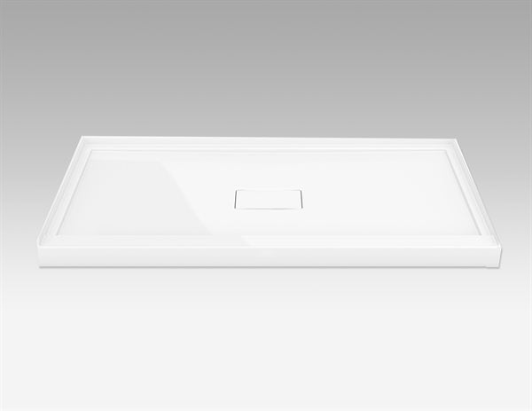 Fleurco ADT In‑Line Acrylic Shower Base – Concealed Center Drain with 3 Integrated Tile Flanges