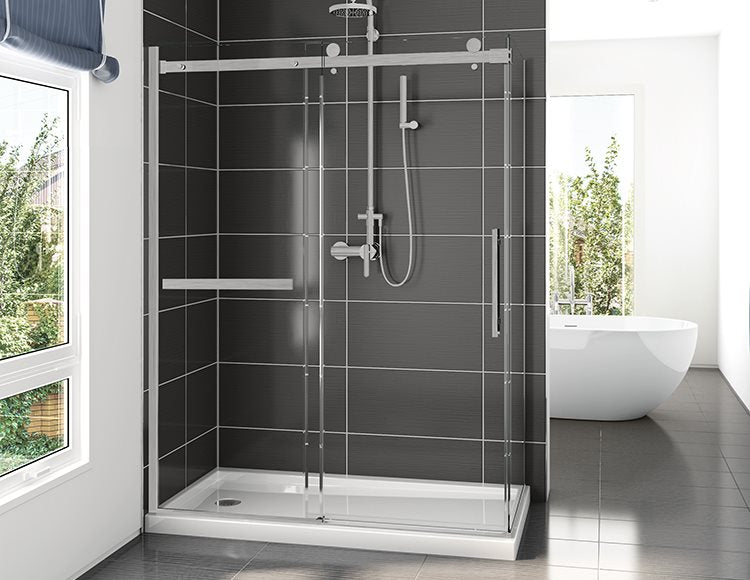 Fleurco Novara Plus 2 sided Shower Door, 3/8" (10 mm) glass, 79" H