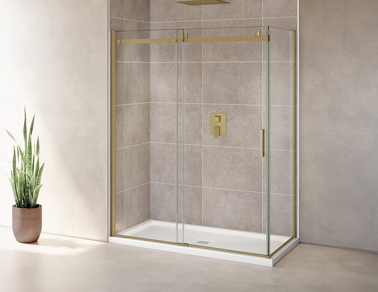 Fleurco Skyline 2 sided Shower Door, 5/16" (8 mm) clear glass, 75", 79" or 86" H