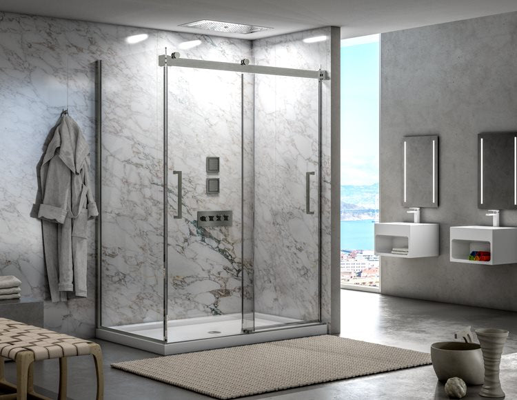 Fleurco Mercury 2 Sided Shower Door, 5/16" (8 mm) glass, 79" or 86" H