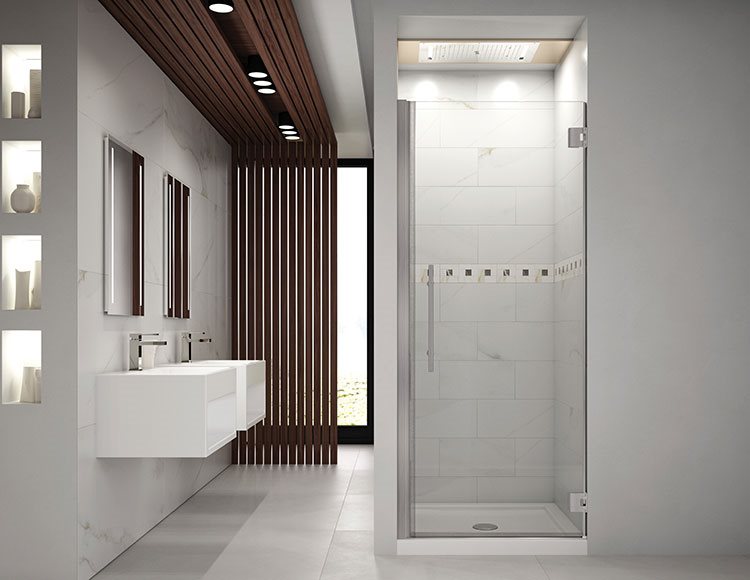 Fleurco Select Kara Single pivot Shower Door, 3/8" (10 mm) glass, 79" H
