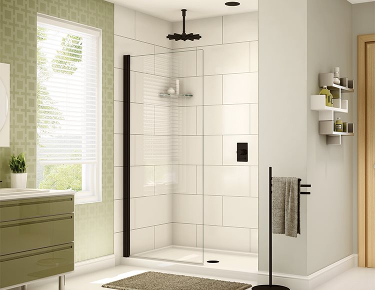 Fleurco Siena Solo Pivot shower panel, 1/4" (6 mm) glass, 75" H