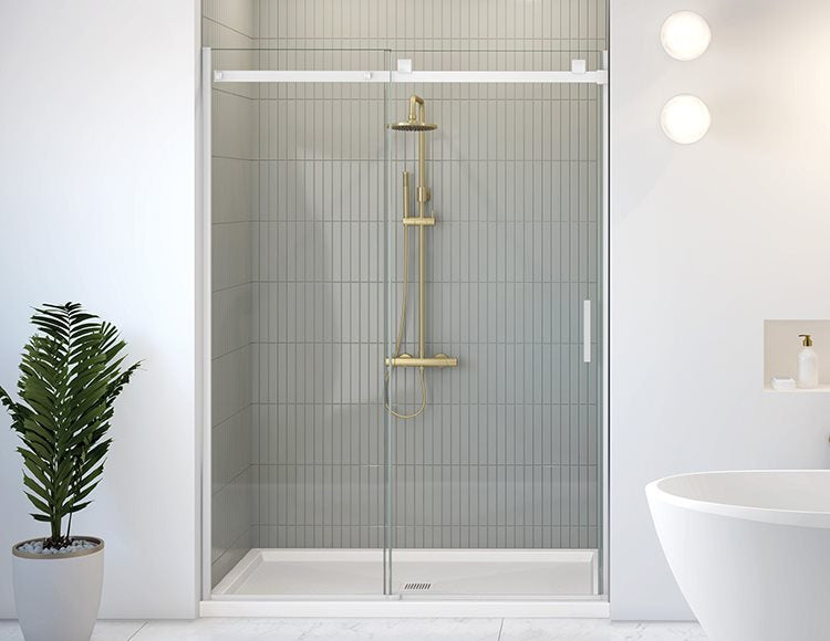 Fleurco Skyline In-line Shower Door, 5/16" (8 mm) clear glass, 75", 79" or 86" H