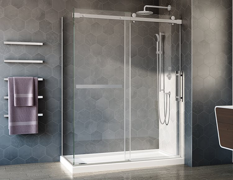 Fleurco Novara Plus 2 sided Shower Door, 3/8" (10 mm) glass, 79" H