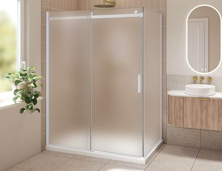 Fleurco Horizon 2 sided Shower Door, 5/16" (8 mm) mist glass, 79" H