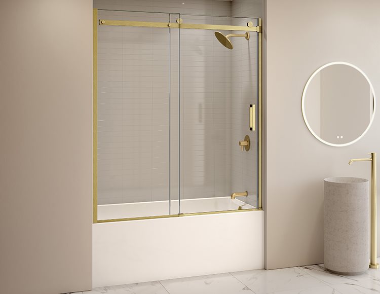 Fleurco Horizon Tub enclosure, 5/16" (8 mm) clear glass, 66" H