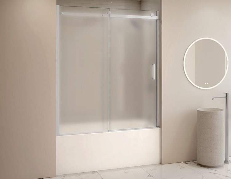 Fleurco Horizon Tub enclosure, 5/16" (8 mm) mist glass, 66" H