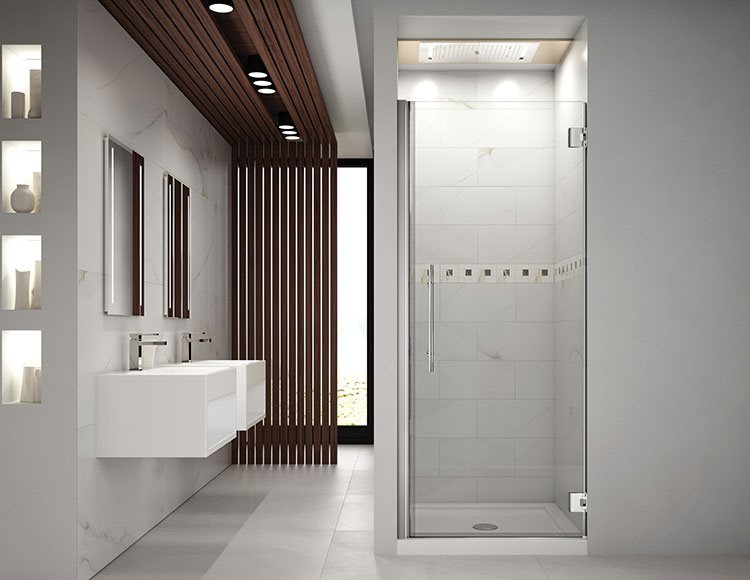 Fleurco Select Kara Single pivot Shower Door, 3/8" (10 mm) glass, 79" H
