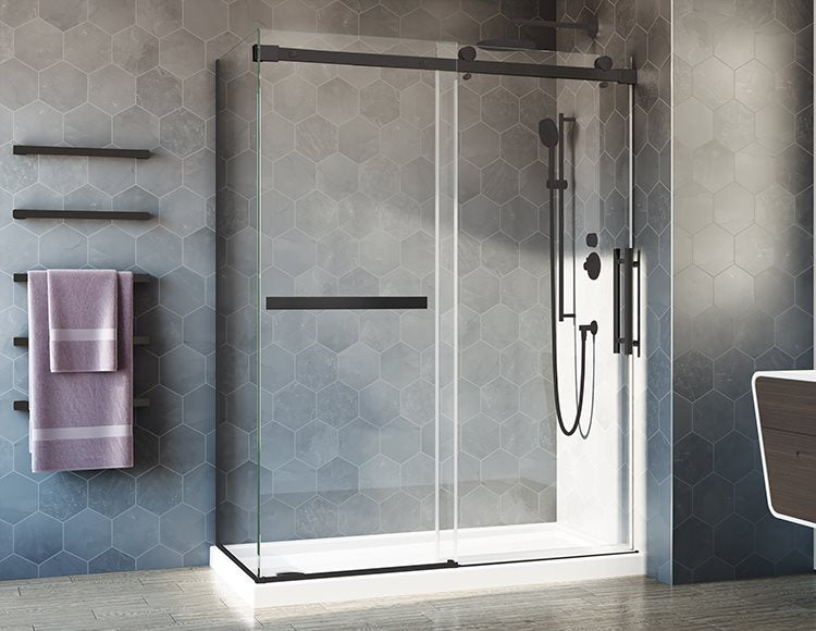 Fleurco Novara Plus 2 sided Shower Door, 3/8" (10 mm) glass, 79" H