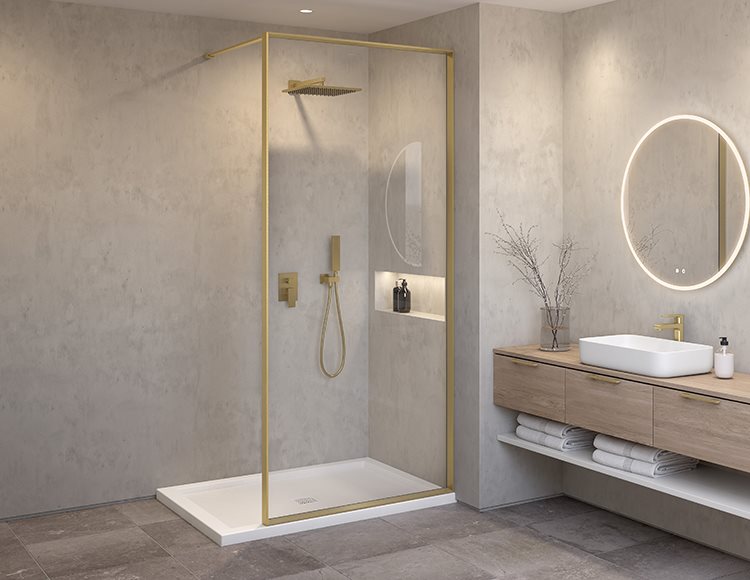 Fleurco Vespero Fixed shower panel, 1/4" (6mm) glass
