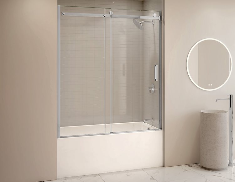 Fleurco Horizon Tub enclosure, 5/16" (8 mm) clear glass, 66" H