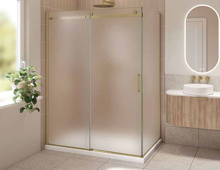 Fleurco Horizon 2 sided Shower Door, 5/16" (8 mm) mist glass, 79" H