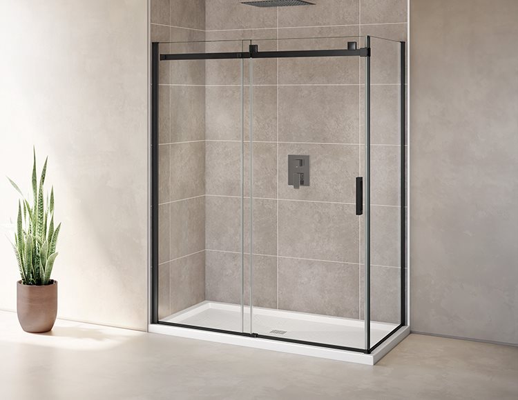 Fleurco Skyline 2 sided Shower Door, 5/16" (8 mm) clear glass, 75", 79" or 86" H