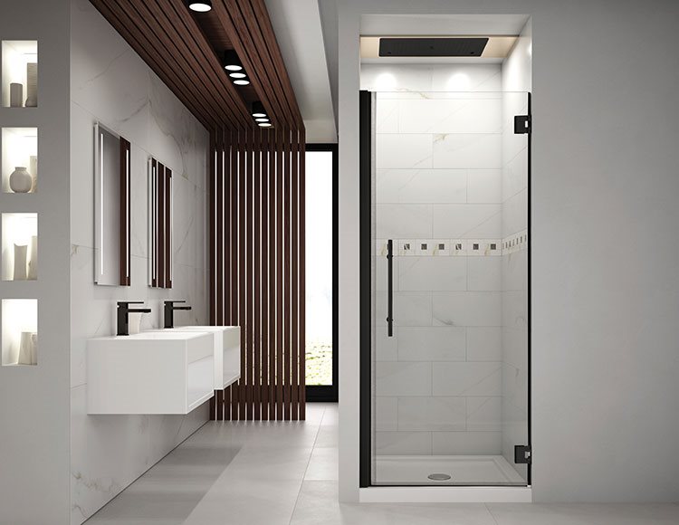 Fleurco Select Kara Single pivot Shower Door, 3/8" (10 mm) glass, 79" H
