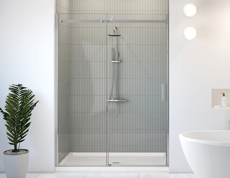 Fleurco Skyline In-line Shower Door, 5/16" (8 mm) clear glass, 75", 79" or 86" H