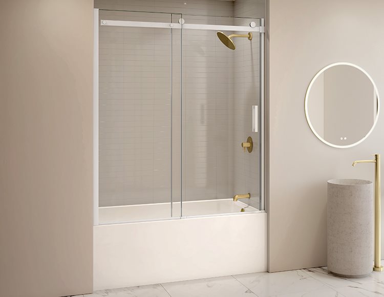 Fleurco Horizon Tub enclosure, 5/16" (8 mm) clear glass, 66" H